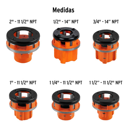 Juego de 9 tarrajas para tubo de 1/2' a 2', Truper TA-851 13071 MM00