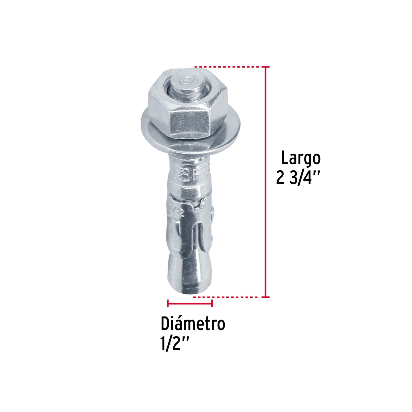 Caja con 25 taquetes arpón de 1/2' x 2-3/4', Fiero TAE-1/2A1G 46645 MM00