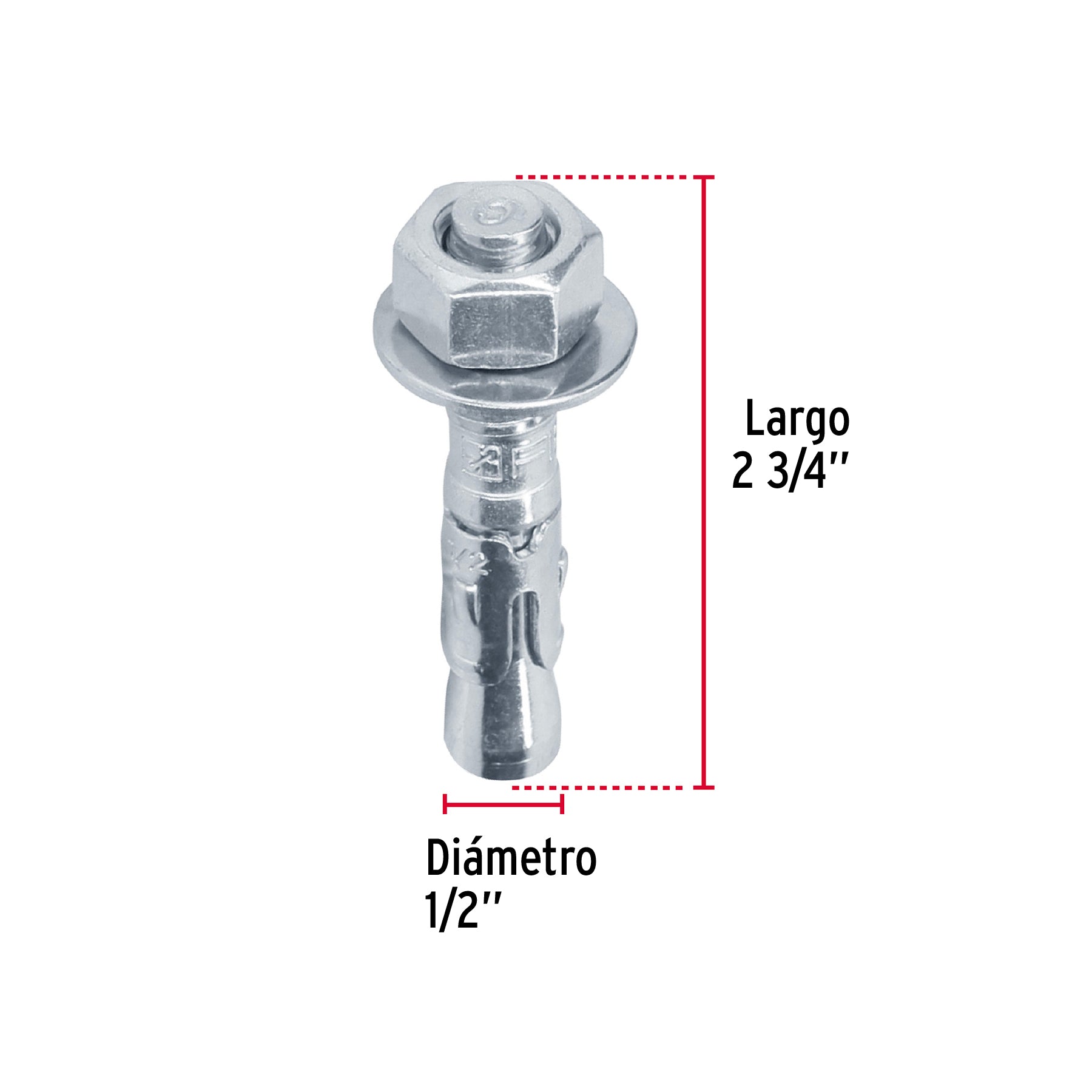 Caja con 25 taquetes arpón de 1/2' x 2-3/4', Fiero TAE-1/2A1G 46645 MM00