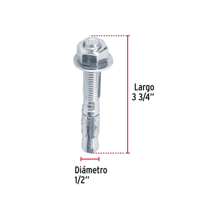 Caja con 25 taquetes arpón de 1/2' x 3-3/4', Fiero TAE-1/2A2G 46646 MM00