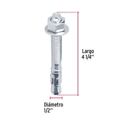 Caja con 25 taquetes arpón de 1/2' x 4-1/4', Fiero TAE-1/2A3G 46647 MM00