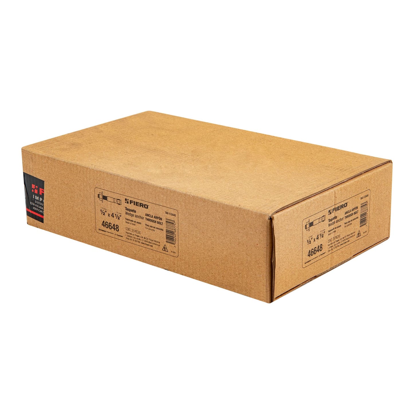 Caja con 25 taquetes arpón de 1/2' x 4-1/2', Fiero TAE-1/2A4G 46648 MM00