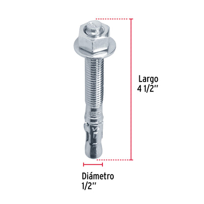 Caja con 25 taquetes arpón de 1/2' x 4-1/2', Fiero TAE-1/2A4G 46648 MM00