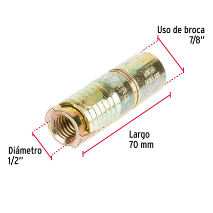 Bolsa con 2 taquetes expansivos de 1/2' sin tornillo, Fiero TAE-1/2 47378 MM1