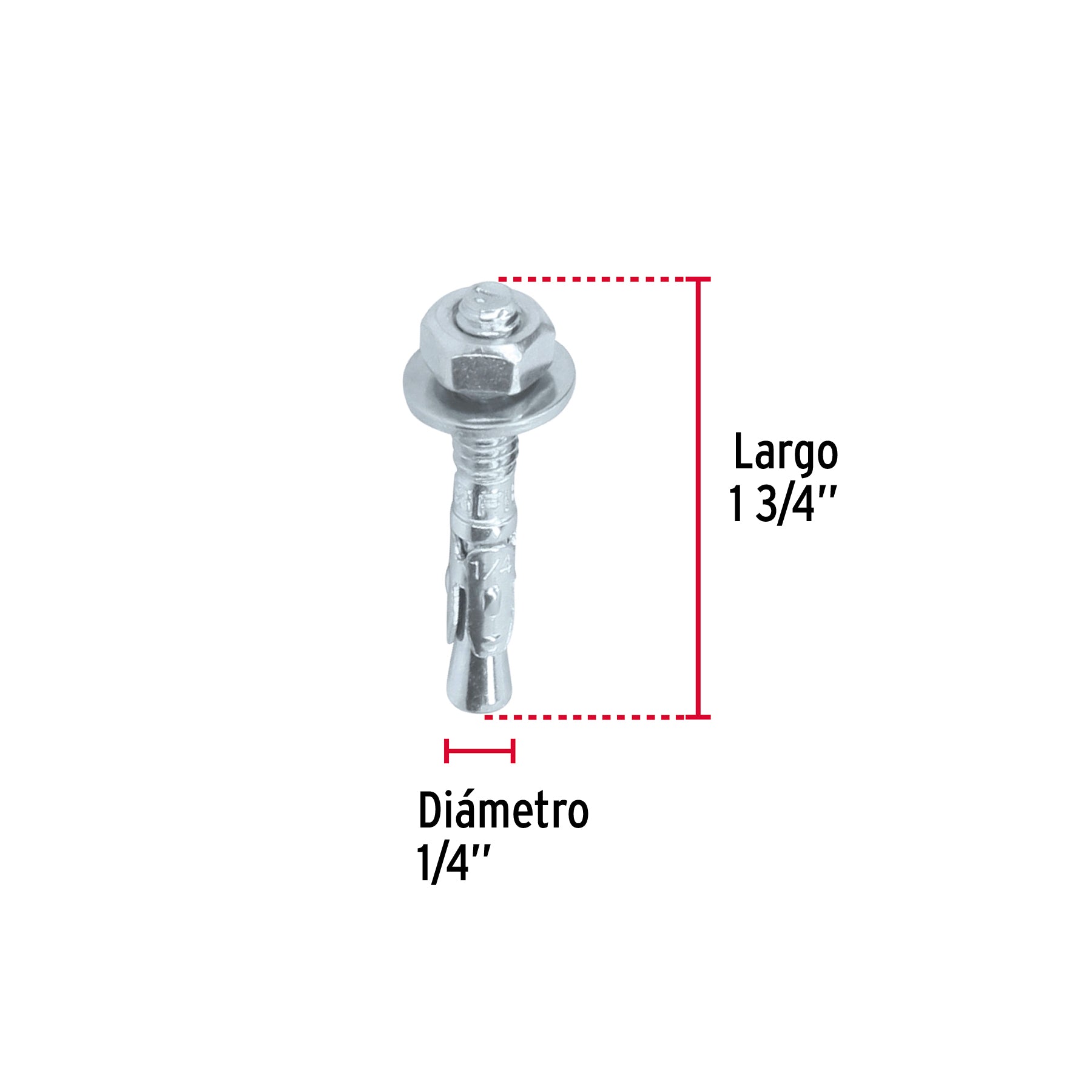 Caja con 100 taquetes arpón de 1/4' x 1-3/4', Fiero TAE-1/4A1G 46632 MM00