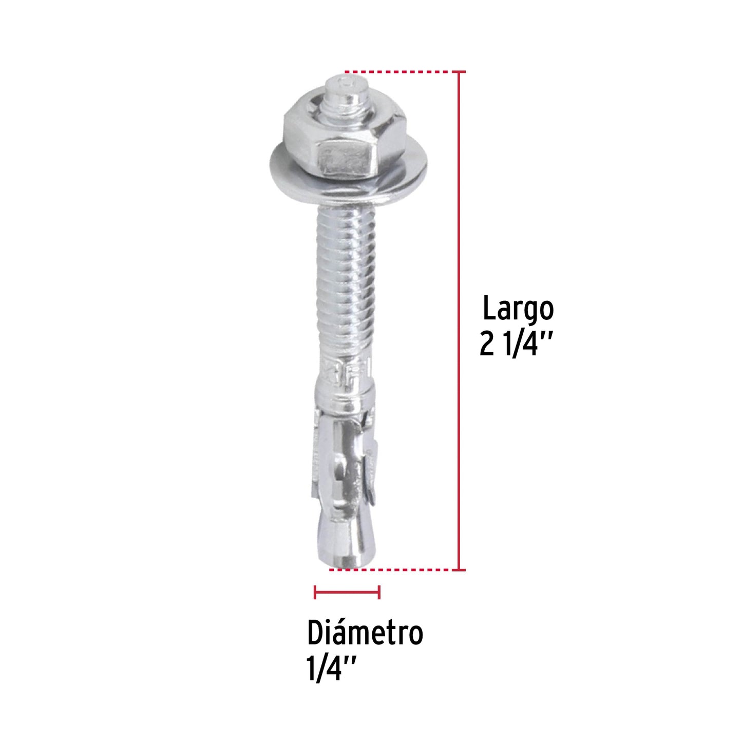 Caja con 100 taquetes arpón de 1/4' x 2-1/4', Fiero TAE-1/4A2G 46633 MM00