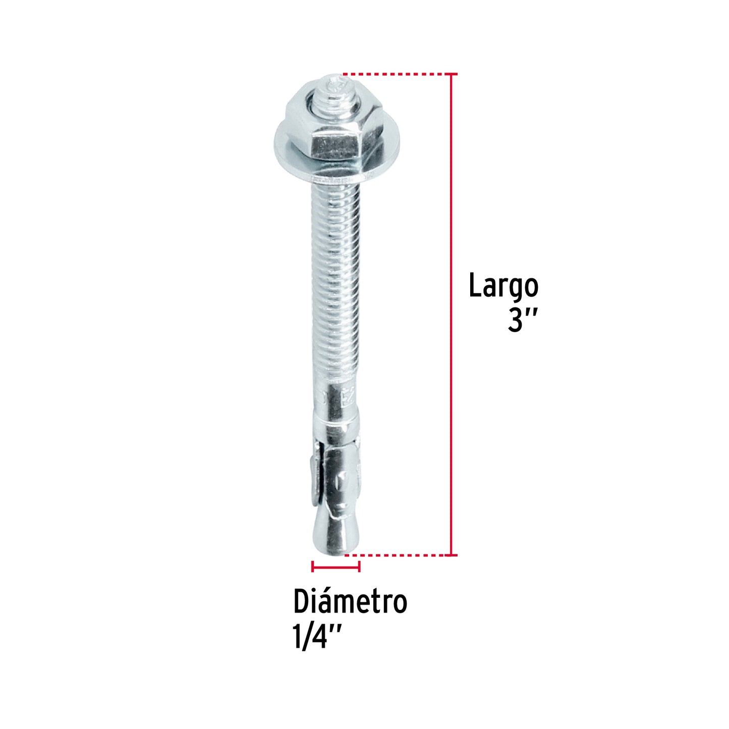 Caja con 100 taquetes arpón de 1/4' x 3', Fiero TAE-1/4A3G 46634 MM00