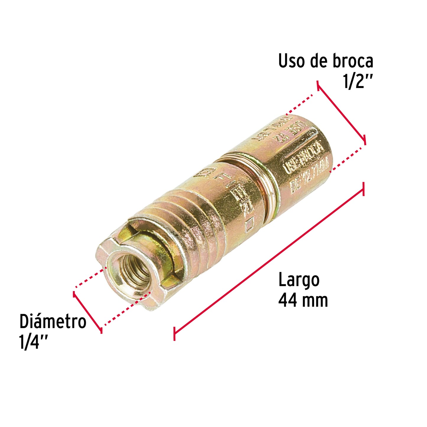 Bolsa con 4 taquetes expansivos de 1/4' sin tornillo, Fiero TAE-1/4 44362 MM1