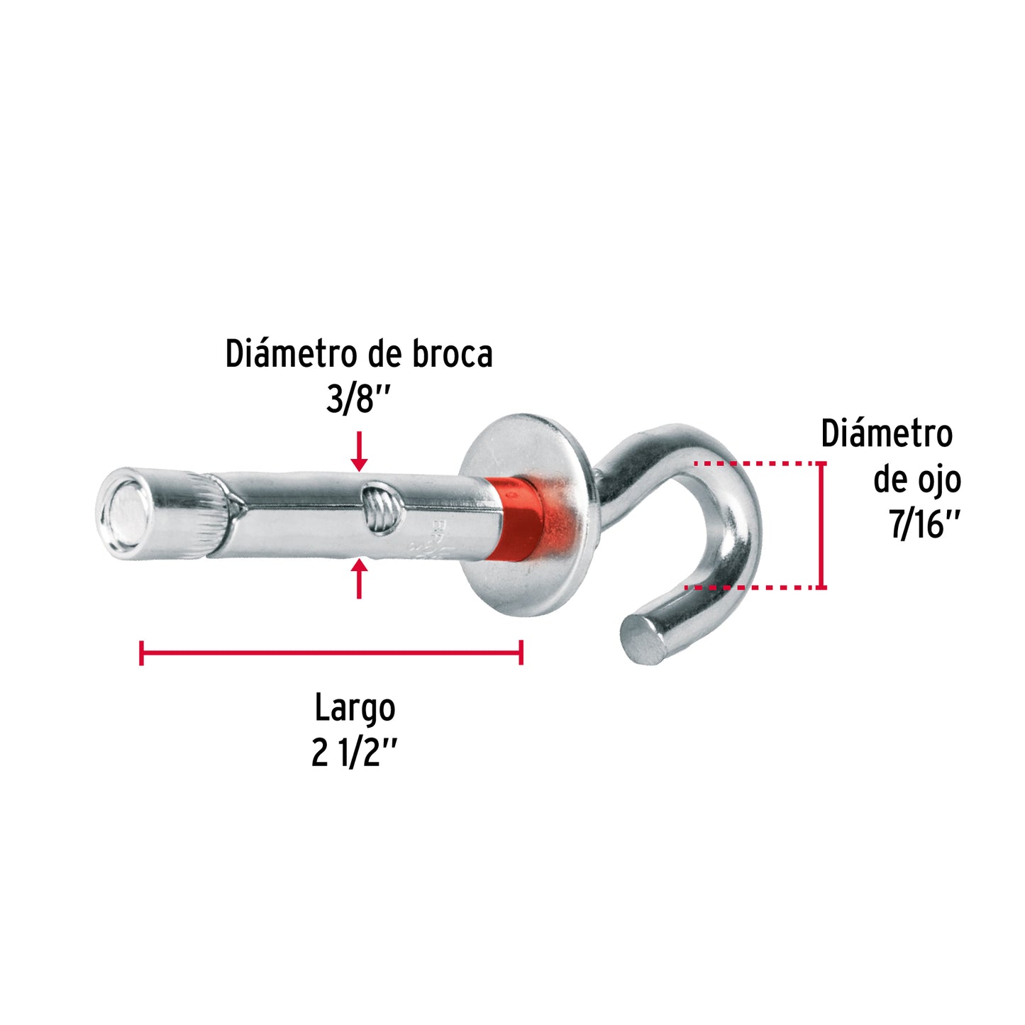 Bolsa con 4 taquetes expansivos 10x60 mm con armella abierta TAE-10X60A 47565 MM00