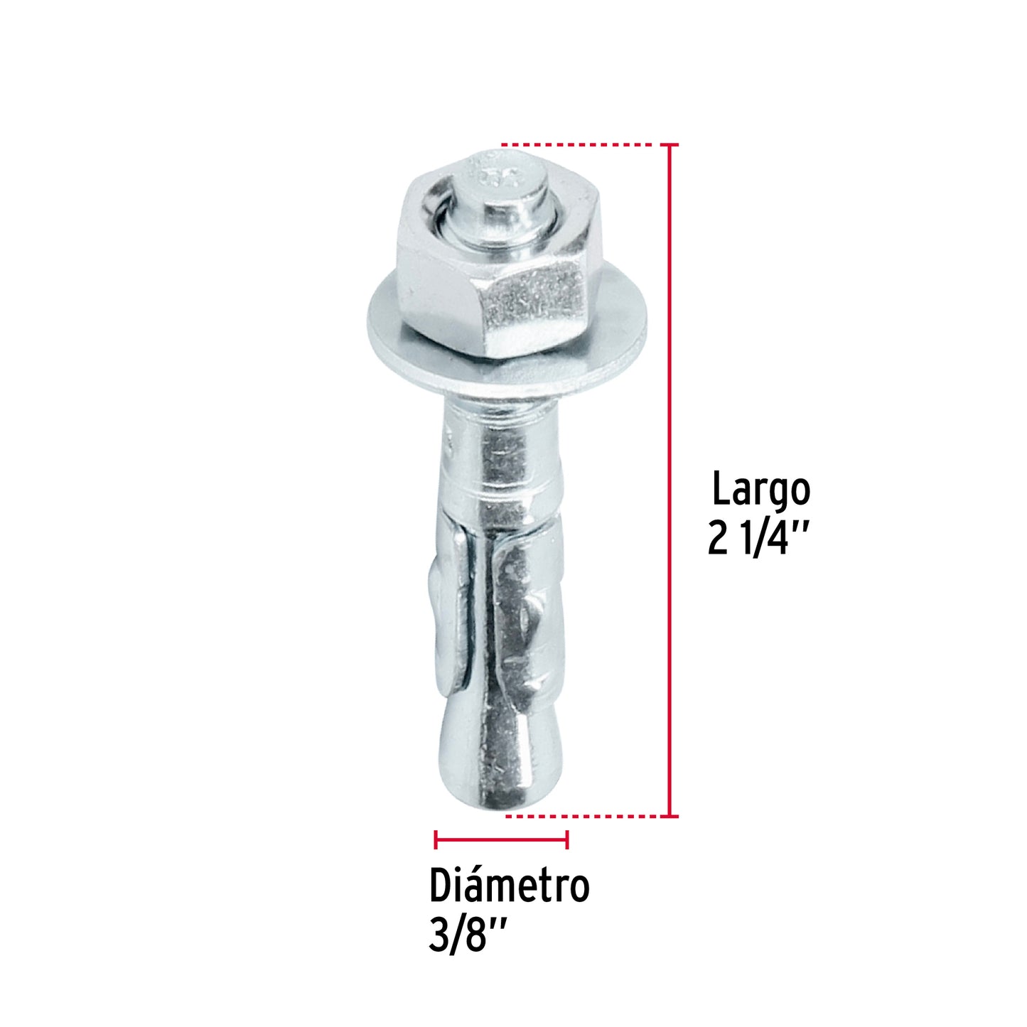 Caja con 50 taquetes arpón de 3/8' x 2-1/4', Fiero TAE-3/8A1G 46639 MM00