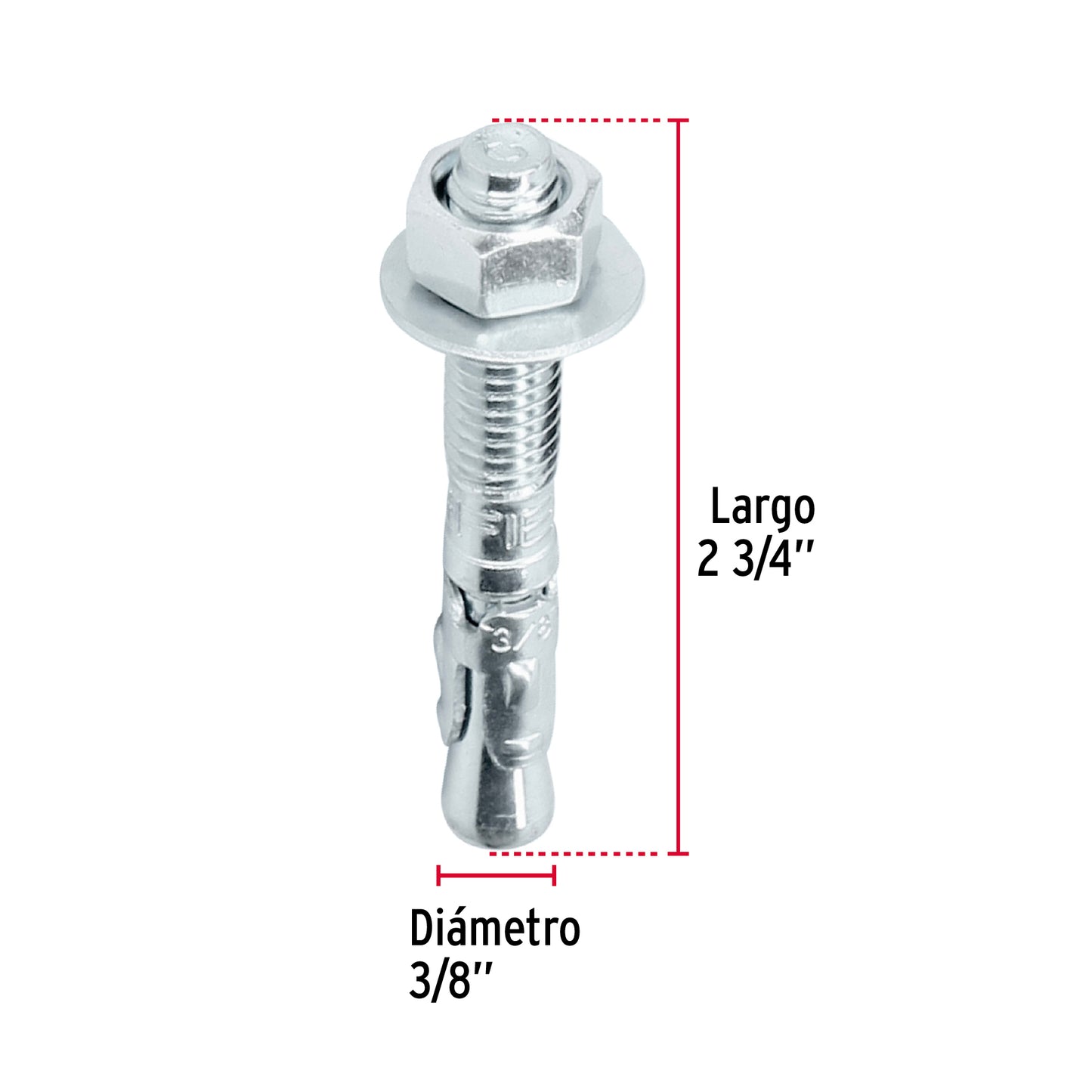 Caja con 50 taquetes arpón de 3/8' x 2-3/4', Fiero TAE-3/8A2G 46640 MM00