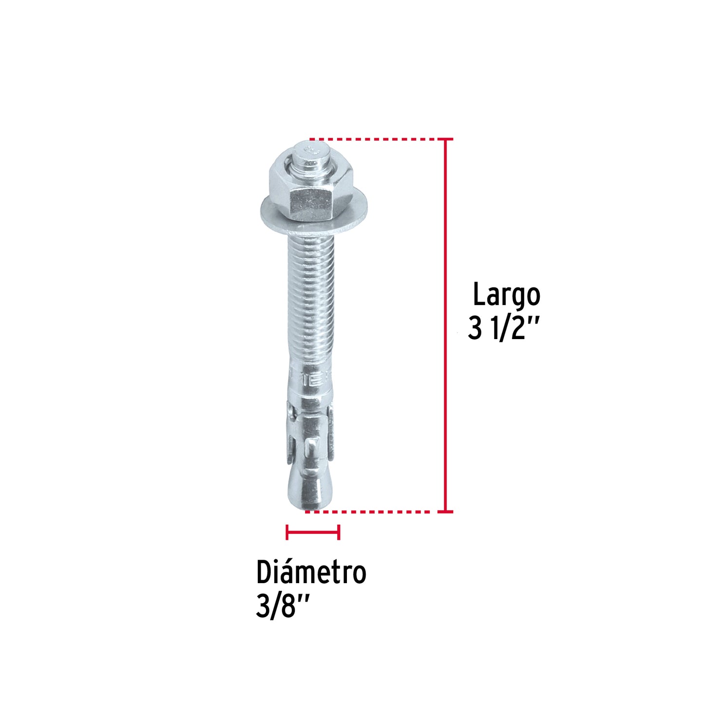 Caja con 50 taquetes arpón de 3/8' x 3-1/2', Fiero TAE-3/8A4G 46642 MM00