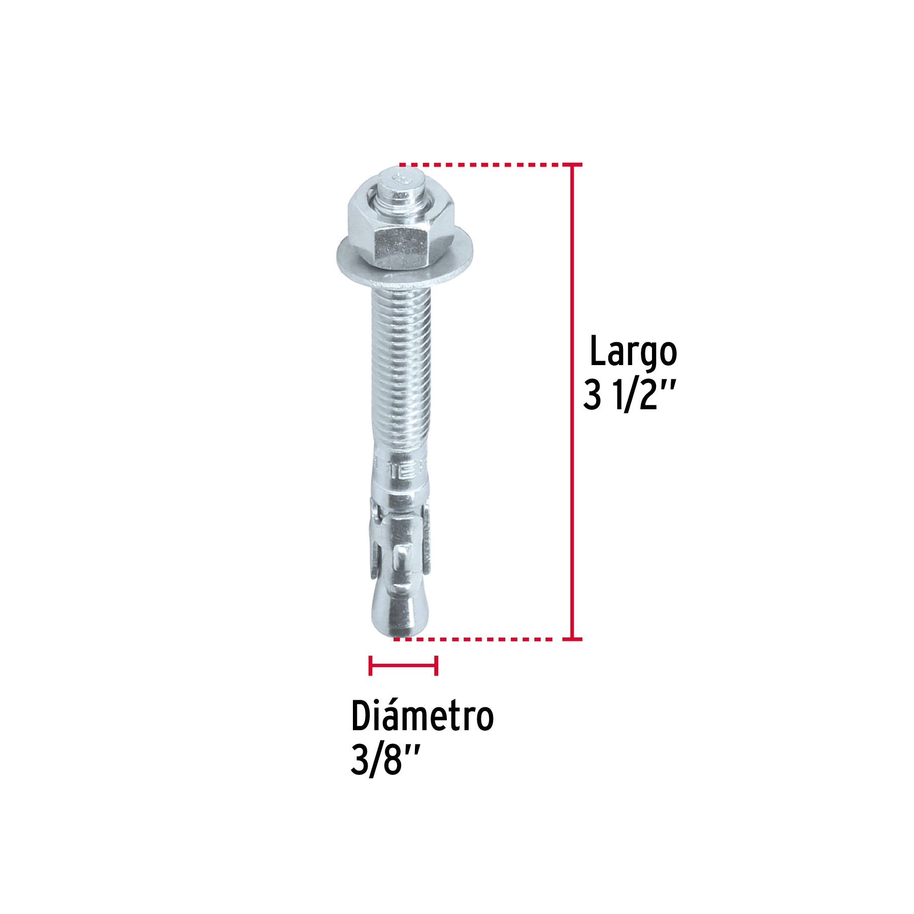 Bolsa con 6 taquetes arpón 3/8' x 3-1/2', Fiero TAE-3/8A4 46667 MM00