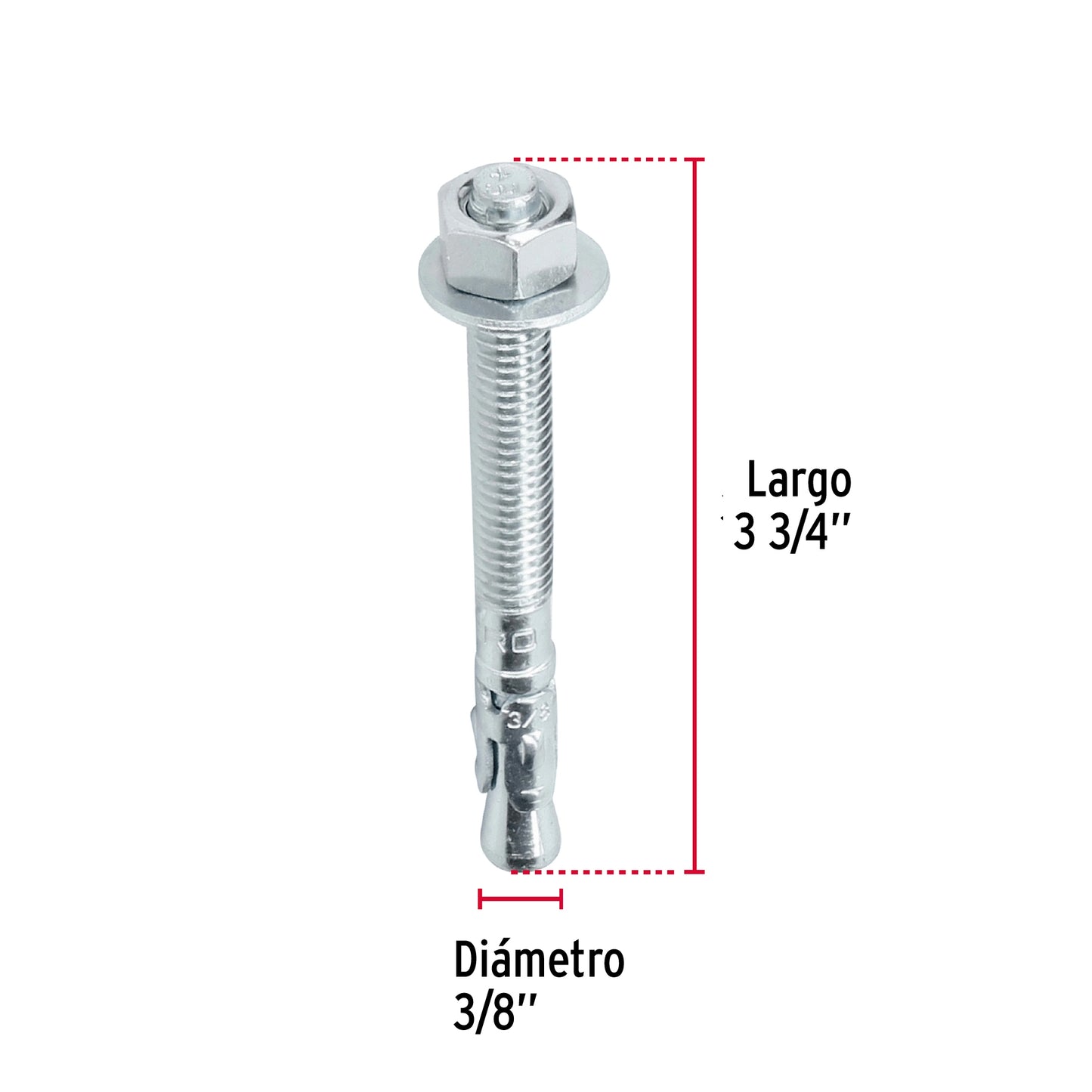 Caja con 50 taquetes arpón de 3/8' x 3-3/4', Fiero TAE-3/8A5G 46643 MM00