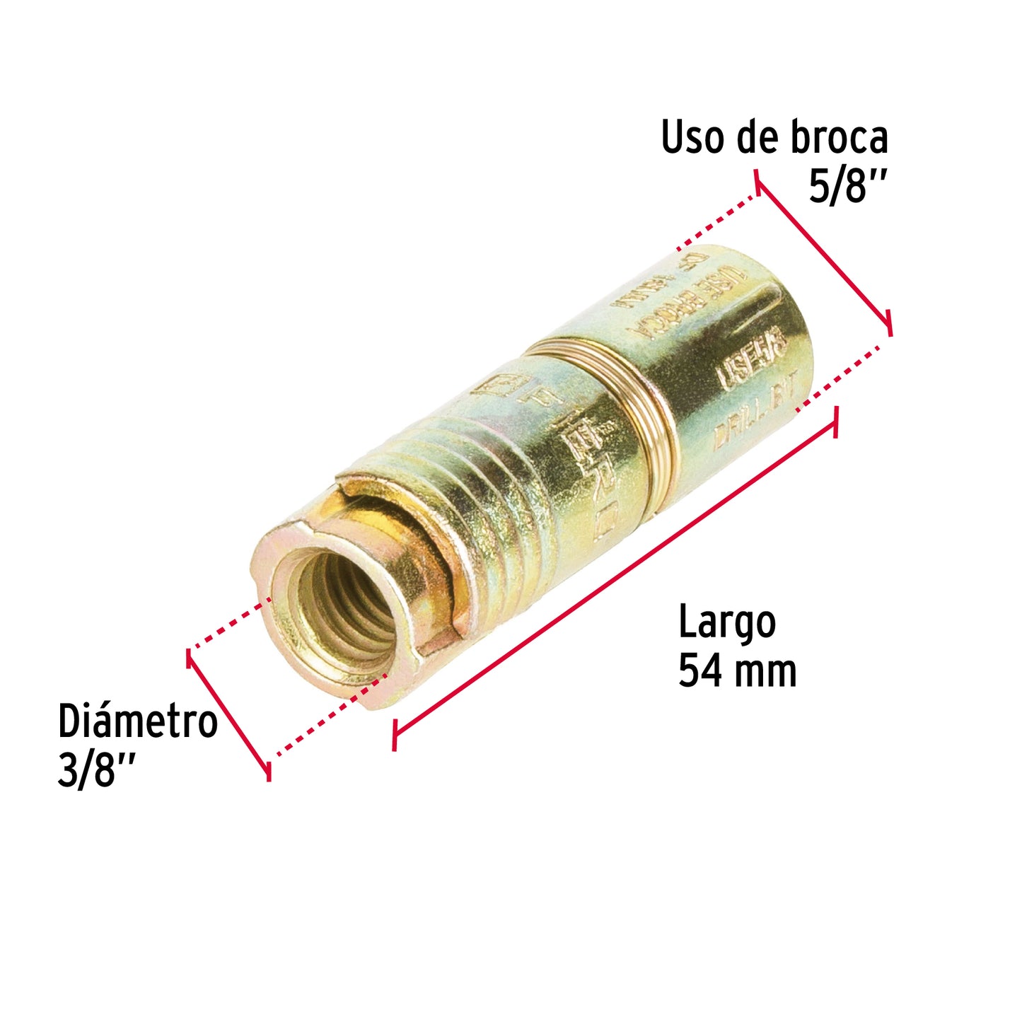 Caja con 50 taquetes expansivos de 3/8' sin tornillo, Fiero TAE-3/8G 47367 MM1