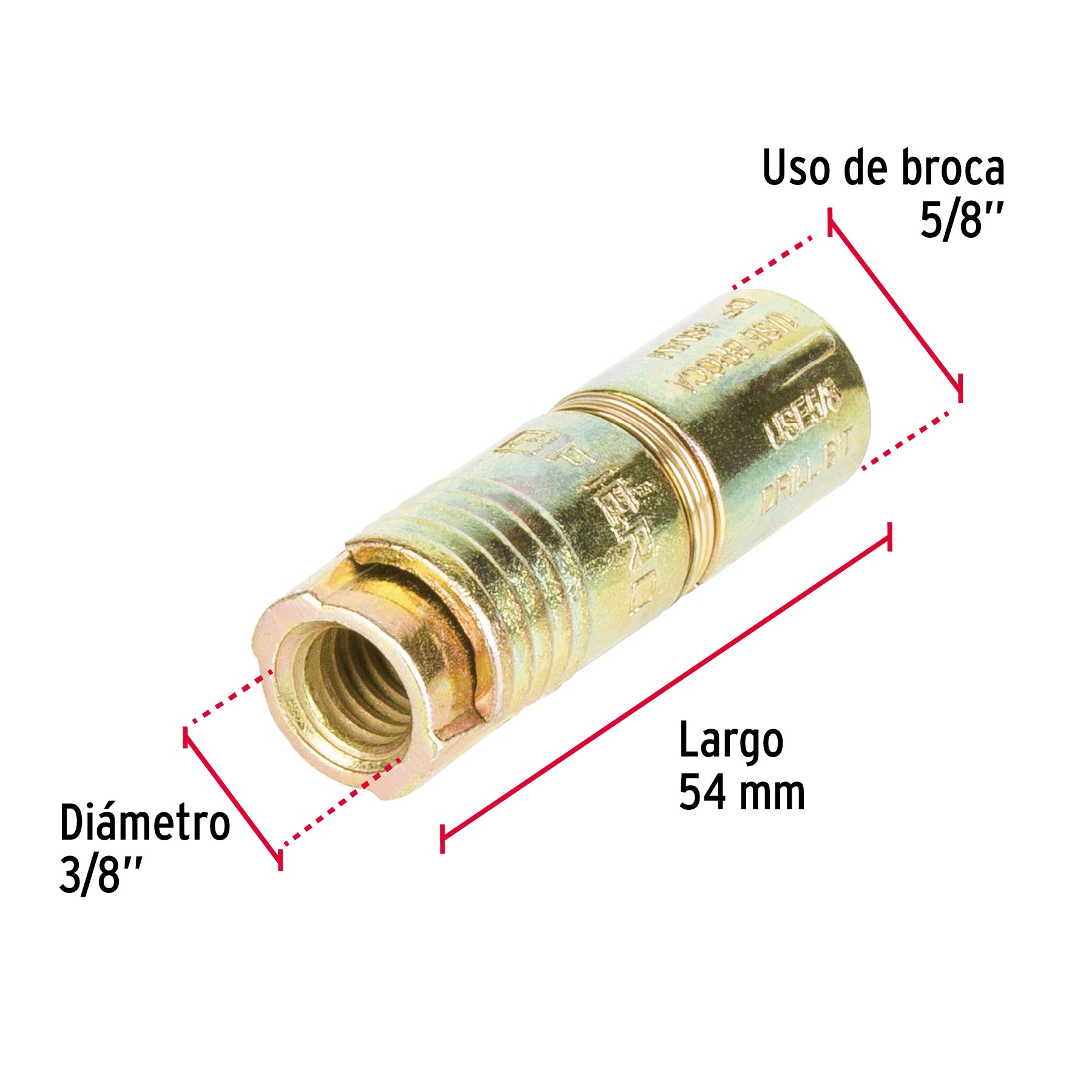 Bolsa con 4 taquetes expansivos de 3/8' sin tornillo, Fiero TAE-3/8 44364 MM1