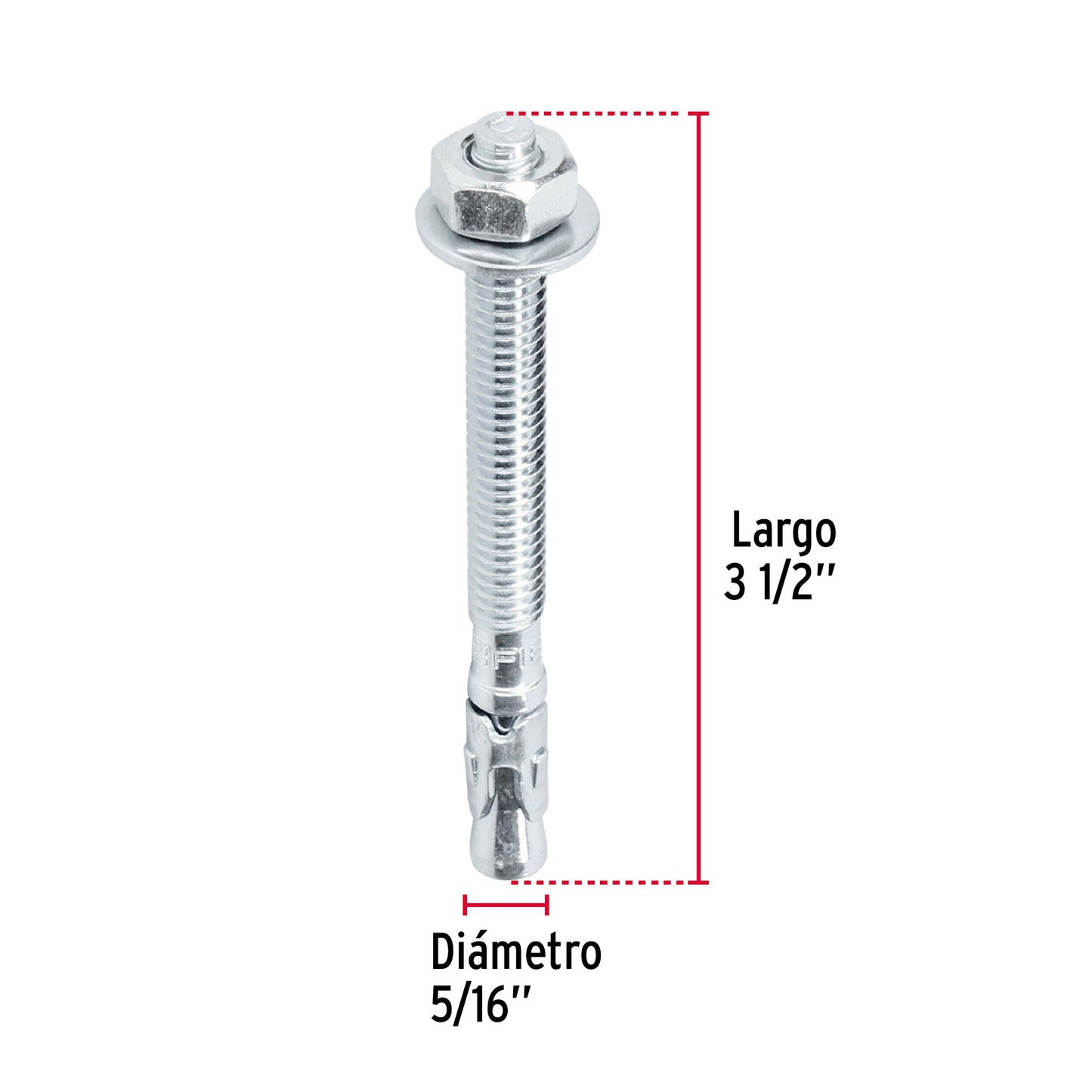 Caja con 100 taquetes arpón de 5/16' x 3-1/2', Fiero TAE-5/16A3G 46638 MM00