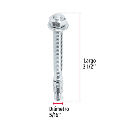 Caja con 100 taquetes arpón de 5/16' x 3-1/2', Fiero TAE-5/16A3G 46638 MM00