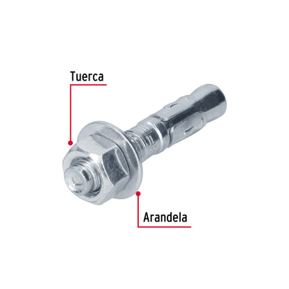 Caja con 25 taquetes arpón de 5/8' x 3-1/2', Fiero TAE-5/8A1G 46651 MM00