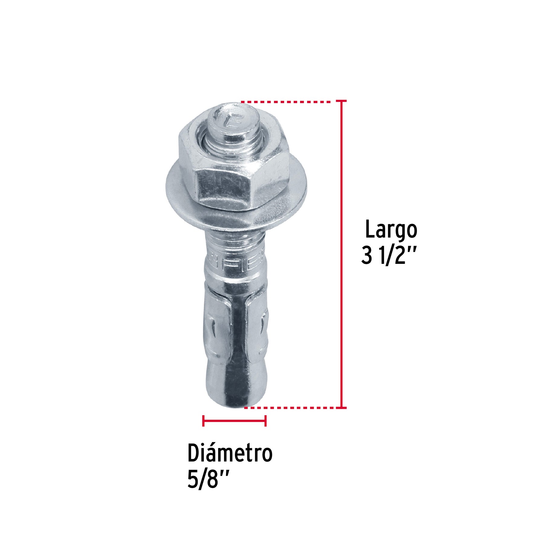 Bolsa con 2 taquetes arpón 5/8' x 3-1/2', Fiero TAE-5/8A1 46676 MM00