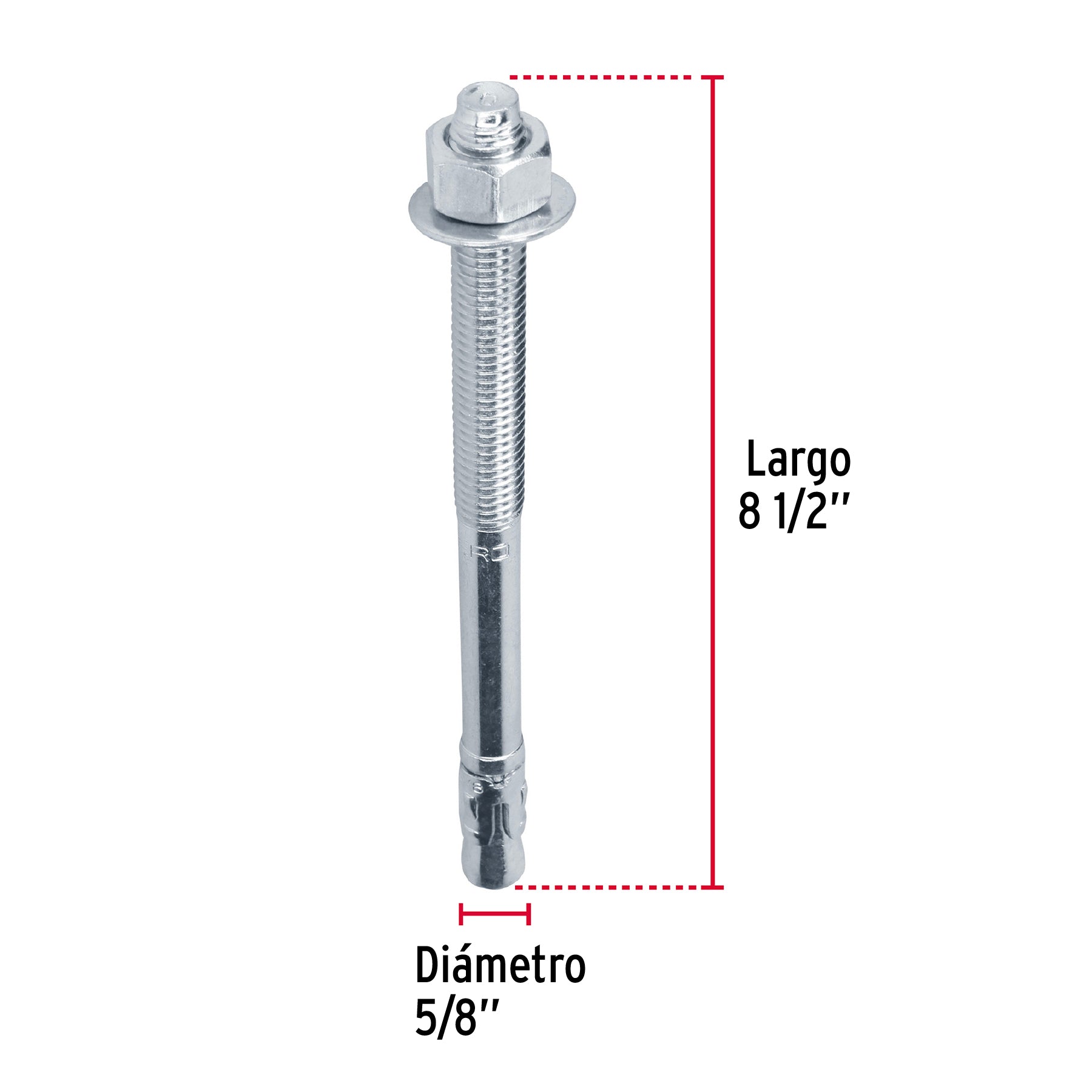 Caja con 25 taquetes arpón de 5/8' x 8-1/2', Fiero TAE-5/8A6G 46656 MM00