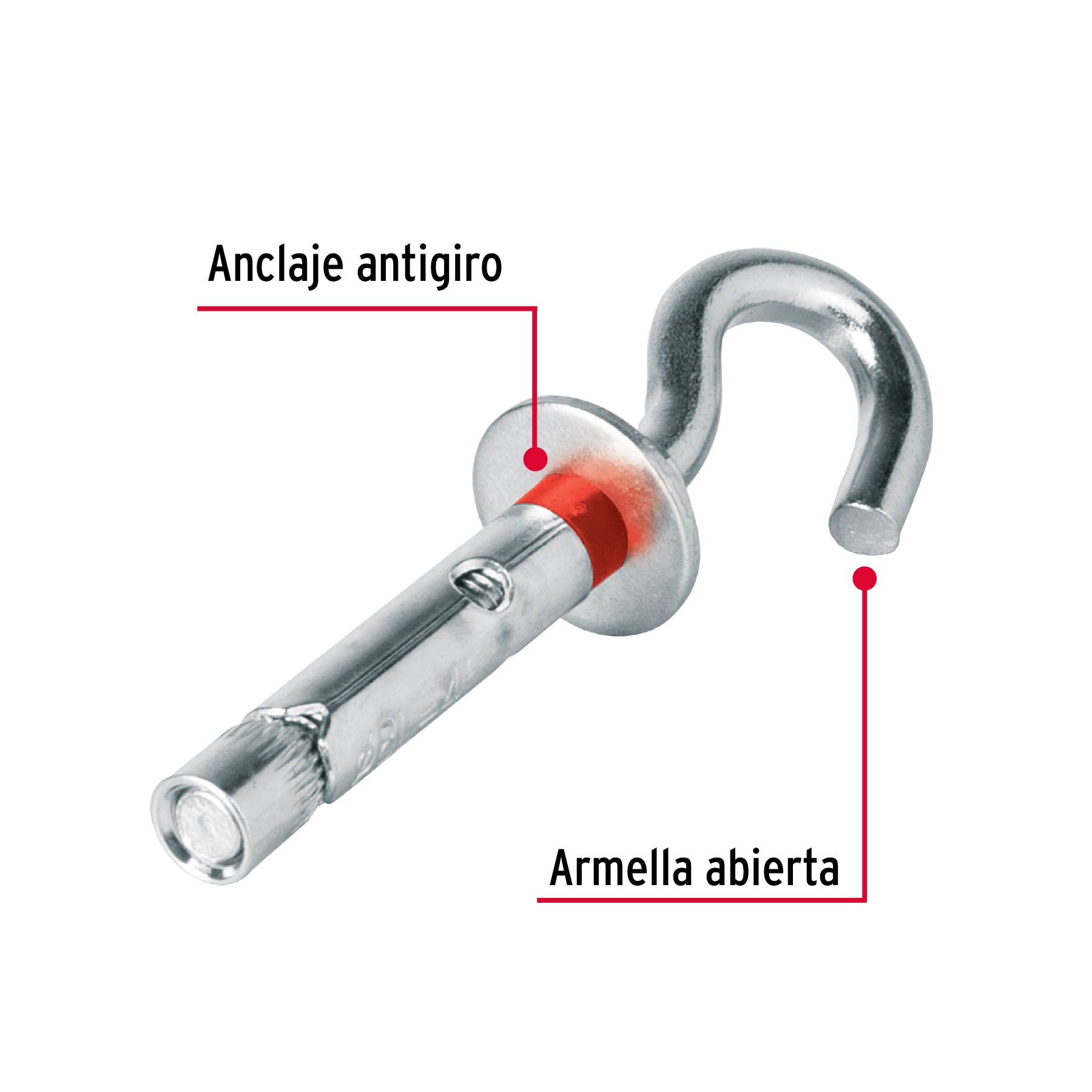 Bolsa con 4 taquetes expansivos 8x45 mm con armella abierta TAE-8X45A 47564 MM00