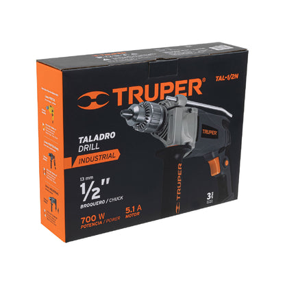 Taladro 1/2' 700 W, industrial, Truper TAL-1/2N 16665 MM0