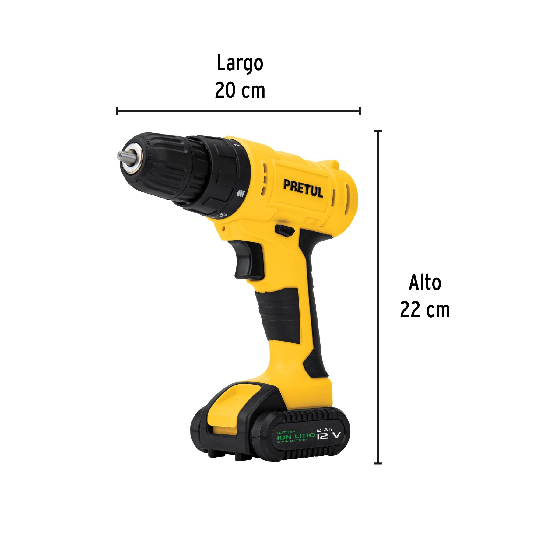 Kit taladro inalámbrico 3/8', 12 V, y accesorios con estuche TALI-12PK2 27120 MM1