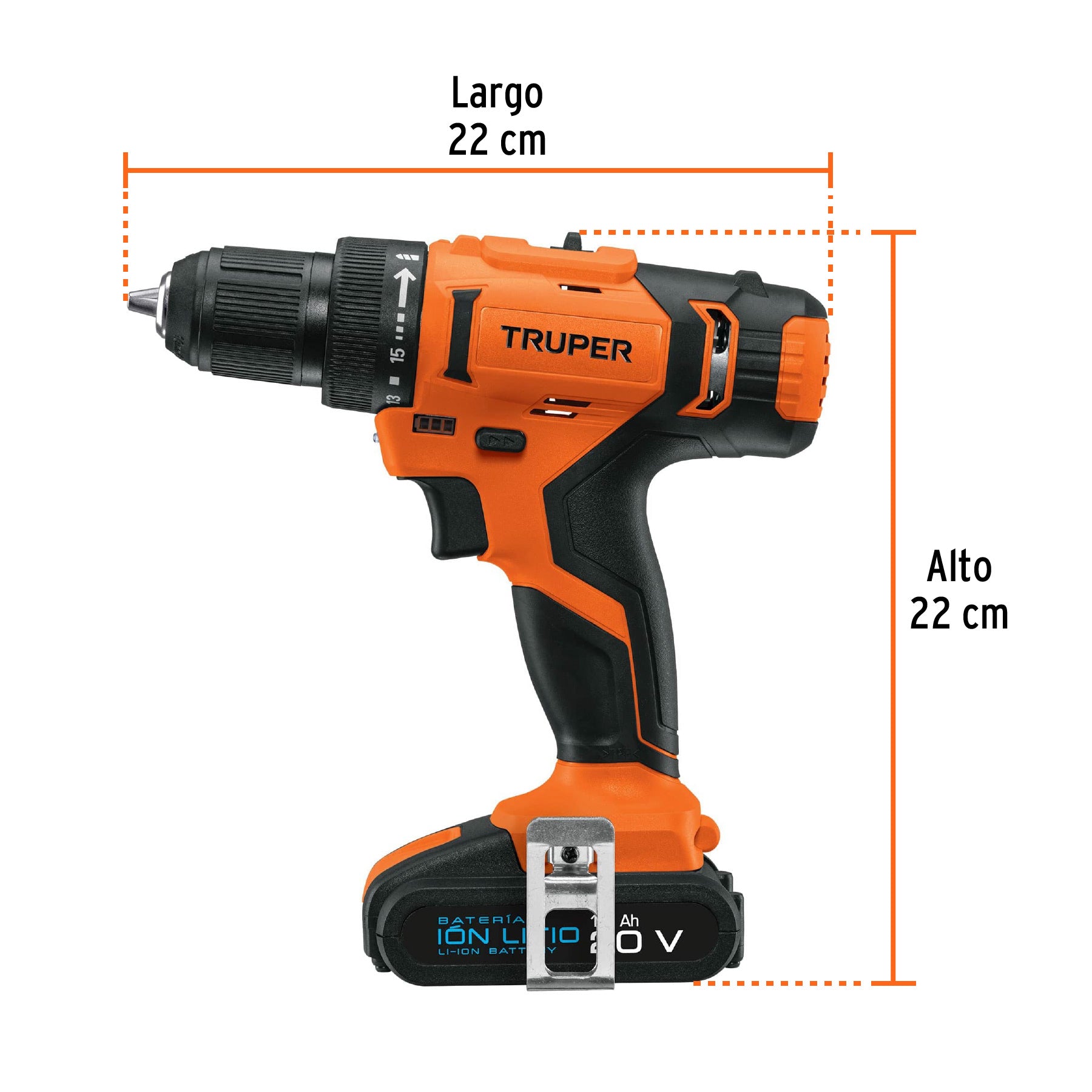 Taladro inalámbrico 1/2', 20 V, Truper TALI-20A 18154 MM1