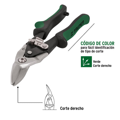 Tijera de aviación 10' corte derecho, Truper TAV-D 18535 MM00