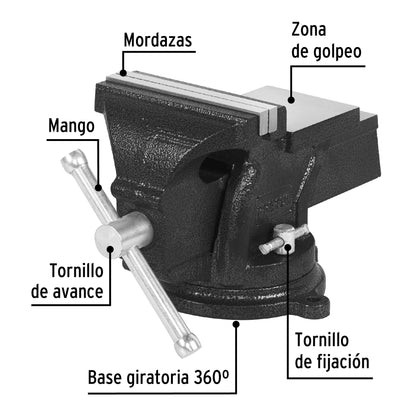 Tornillo de banco 5' de hierro gris, Pretul TB-5P 26042 MM00