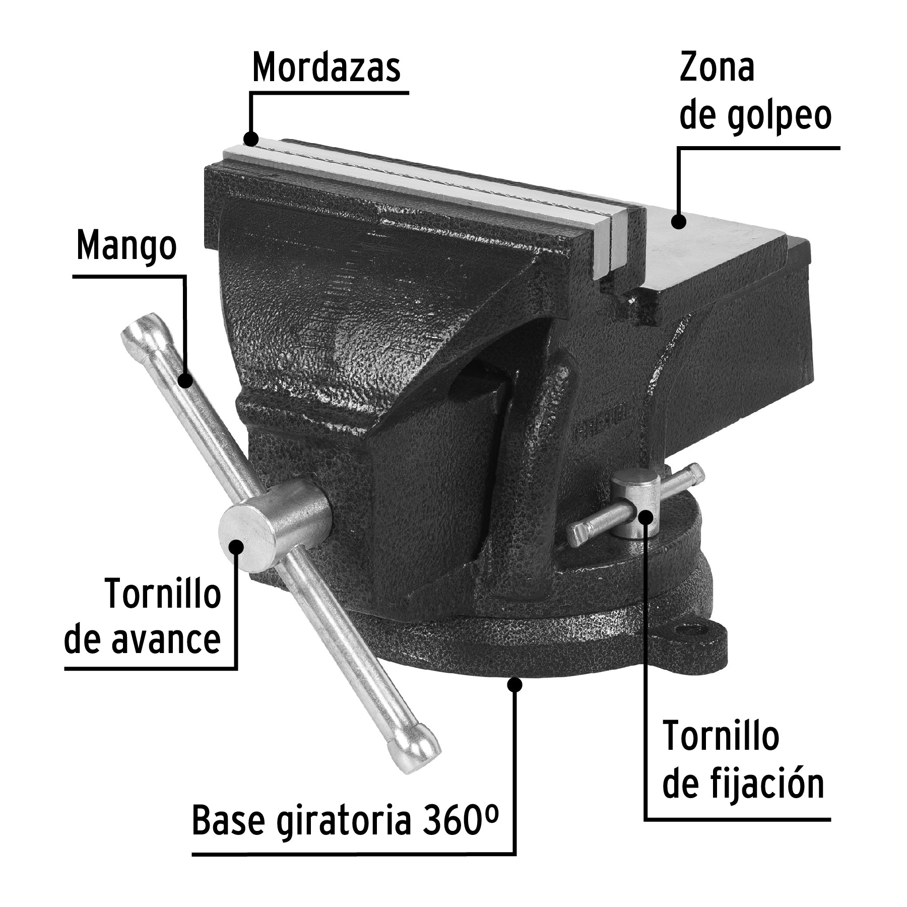 Tornillo de banco 6' de hierro gris, Pretul TB-6P 26043 MM00