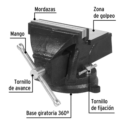 Tornillo de banco 6' de hierro gris, Pretul TB-6P 26043 MM00