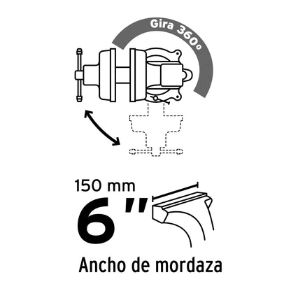 Tornillo de banco 6' de hierro gris, Pretul TB-6P 26043 MM00