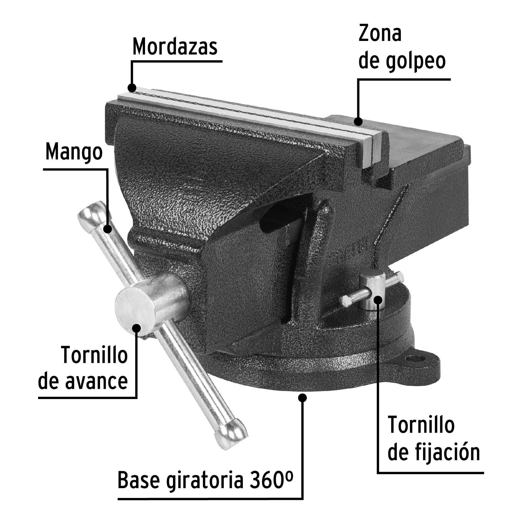 Tornillo de banco 8' de hierro gris, Pretul TB-8P 26044 MM00