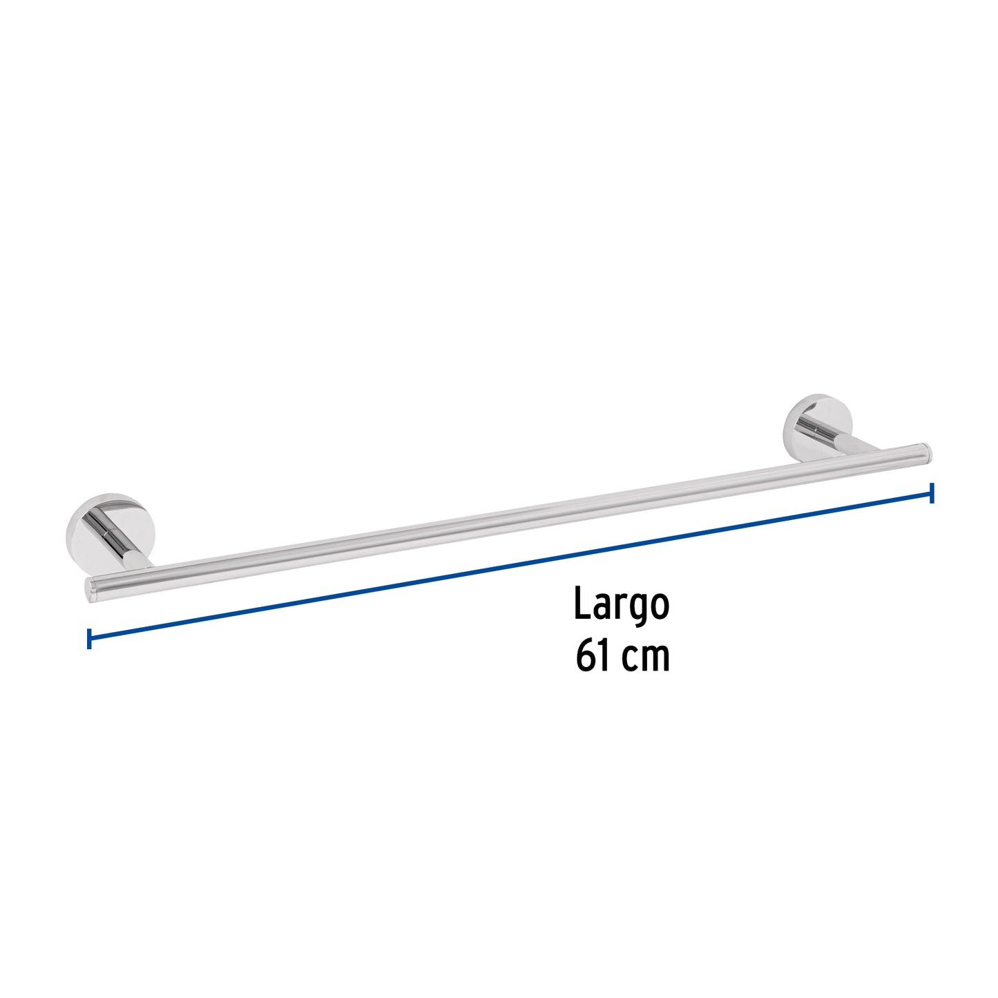 Toallero de barra metálico acabado cromo, Foset Túbig TBA-76 45970 MM00
