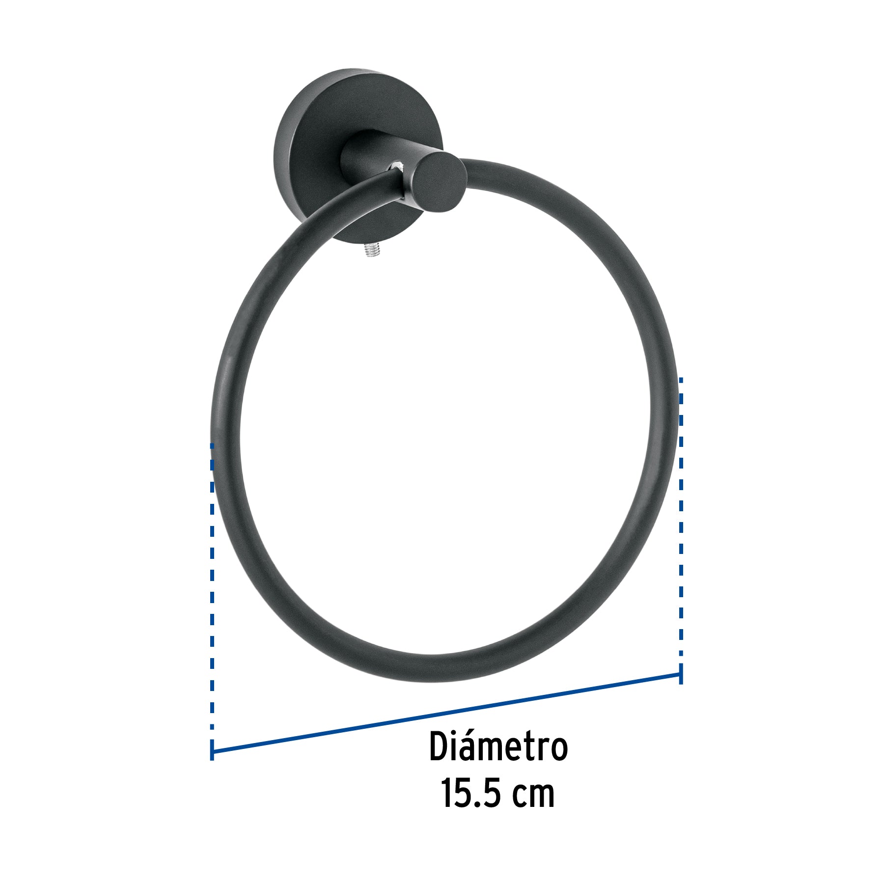 Toallero argolla metálico acabado negro, Foset Túbig TBA-77M 45975 MM00