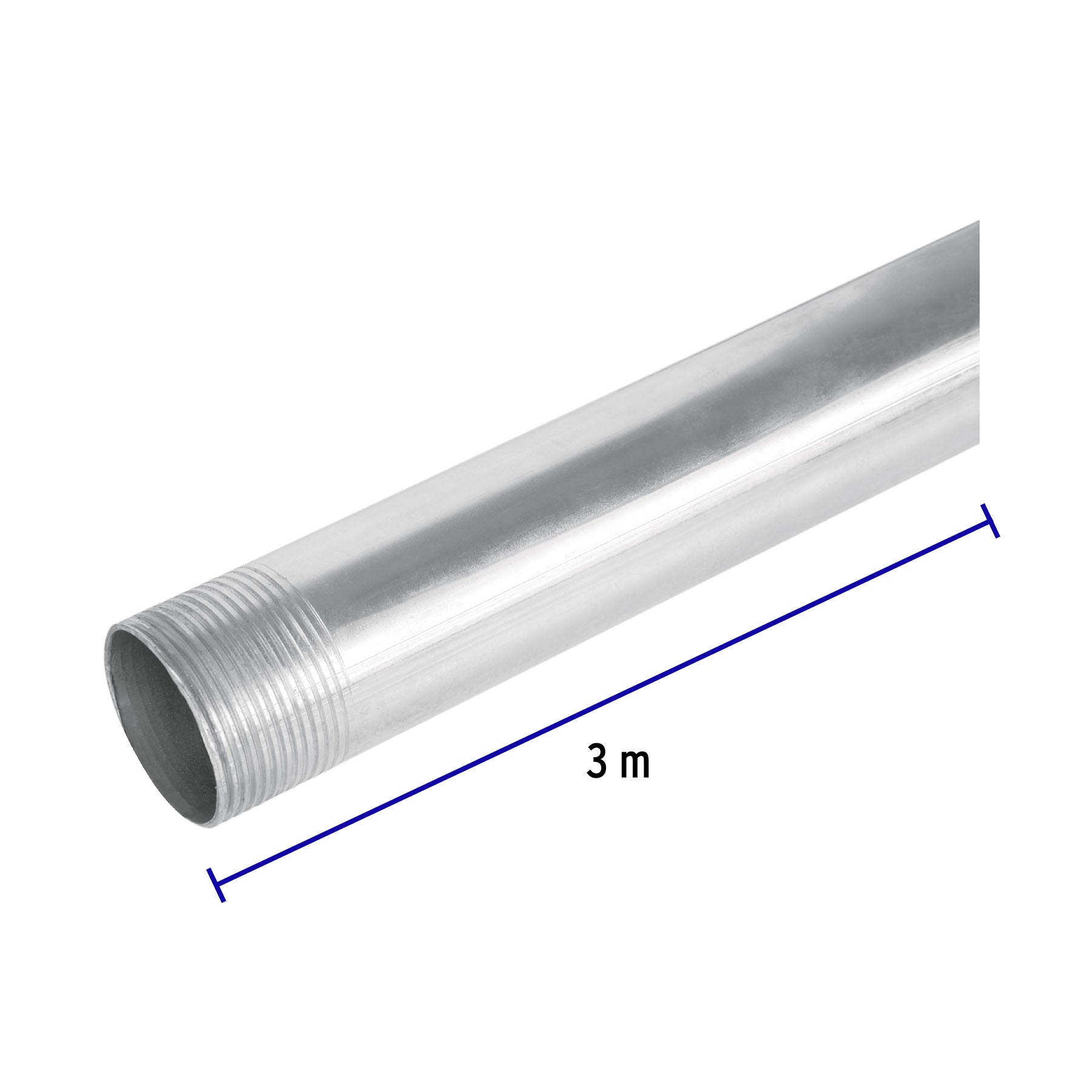 Tubo de acero roscado de 3 m pared gruesa, 1-1/4', Volteck TC-1-1/4-G 47233 MM1