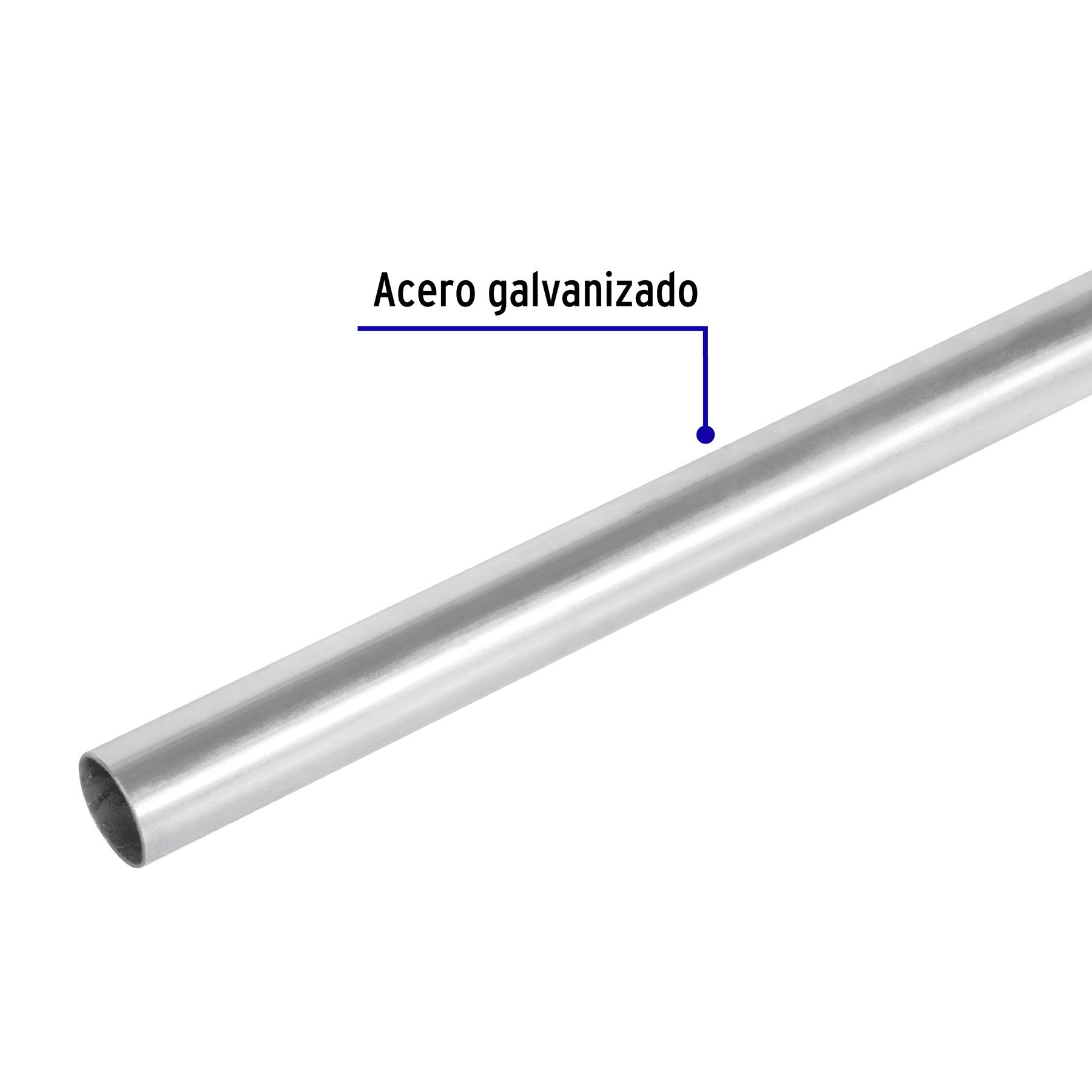 Tubo de acero de 3 m pared delgada, 1/2', Volteck TC-1/2-DA 47232 MM1