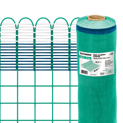 Rollo de 30 m x 0.6 m de malla mosquitera plástica verde TEMO-06PV 44950 MM1