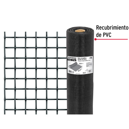 Rollo de 30 m x 0.9 m malla mosquitera fibra de vidrio negra TEMO-09FN 44994 MM0