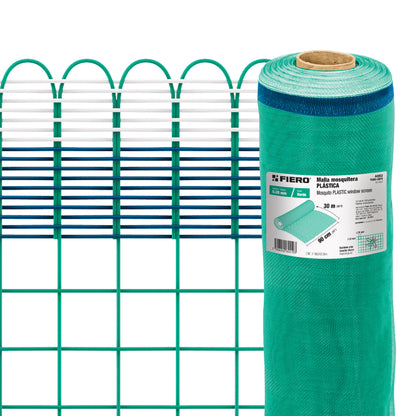 Rollo de 30 m x 0.9 m de malla mosquitera plástica verde TEMO-09PV 44952 MM1