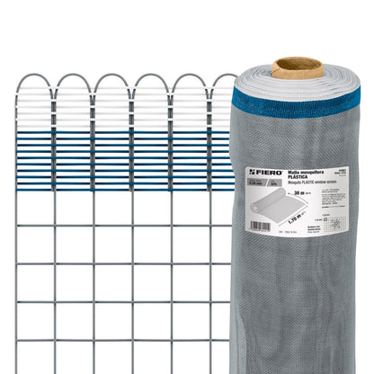 Rollo de 30 m x 1.7 m de malla mosquitera plástica gris TEMO-17PG 44963 MM1