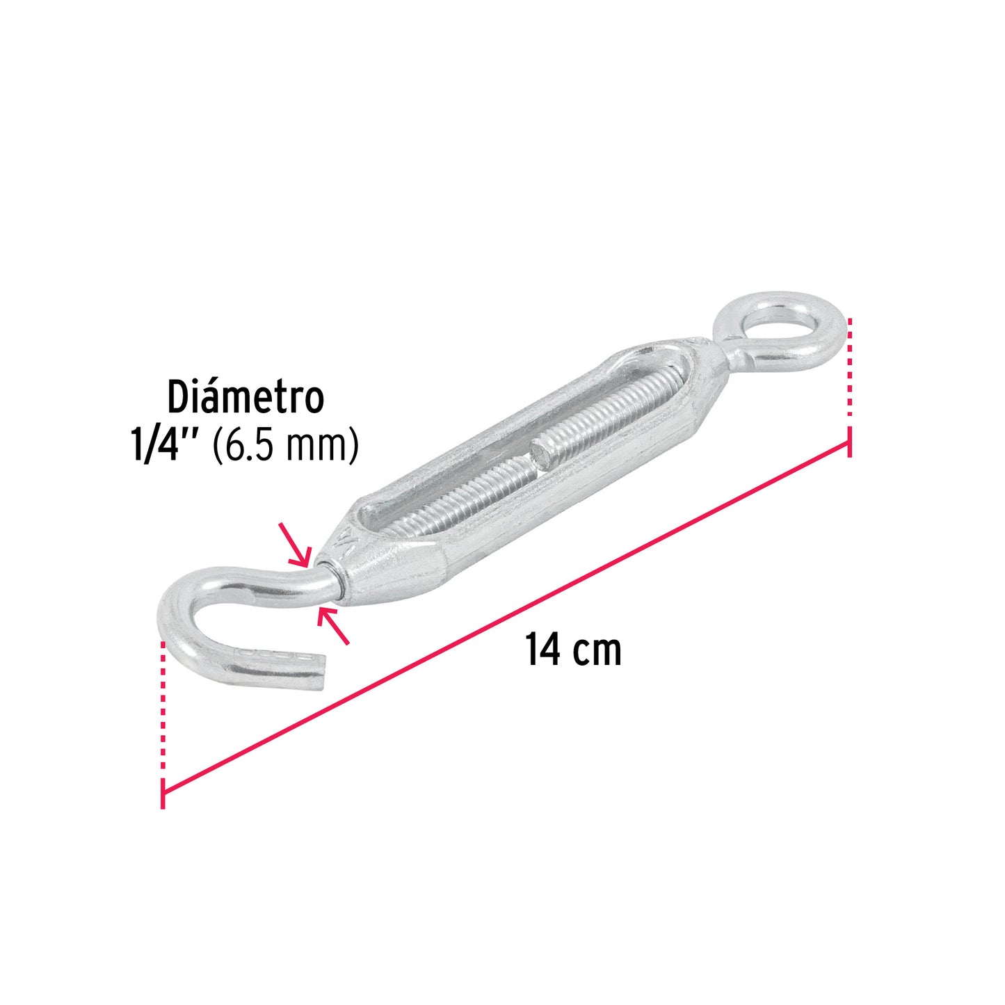 Tensor zinc 1/4' gancho-argolla, Fiero TEN-1/4A 44054 MM00