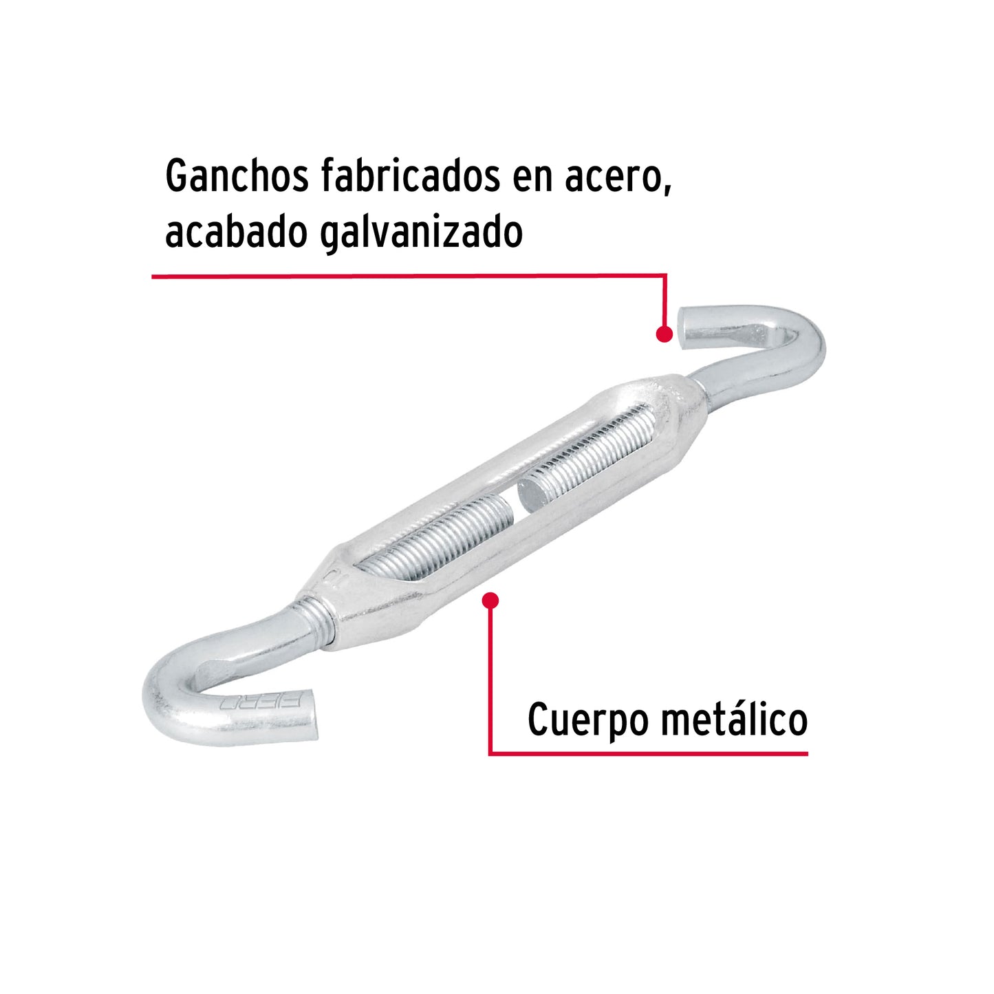 Tensor zinc 3/8' gancho-gancho, Fiero TEN-3/8G 44063 MM00