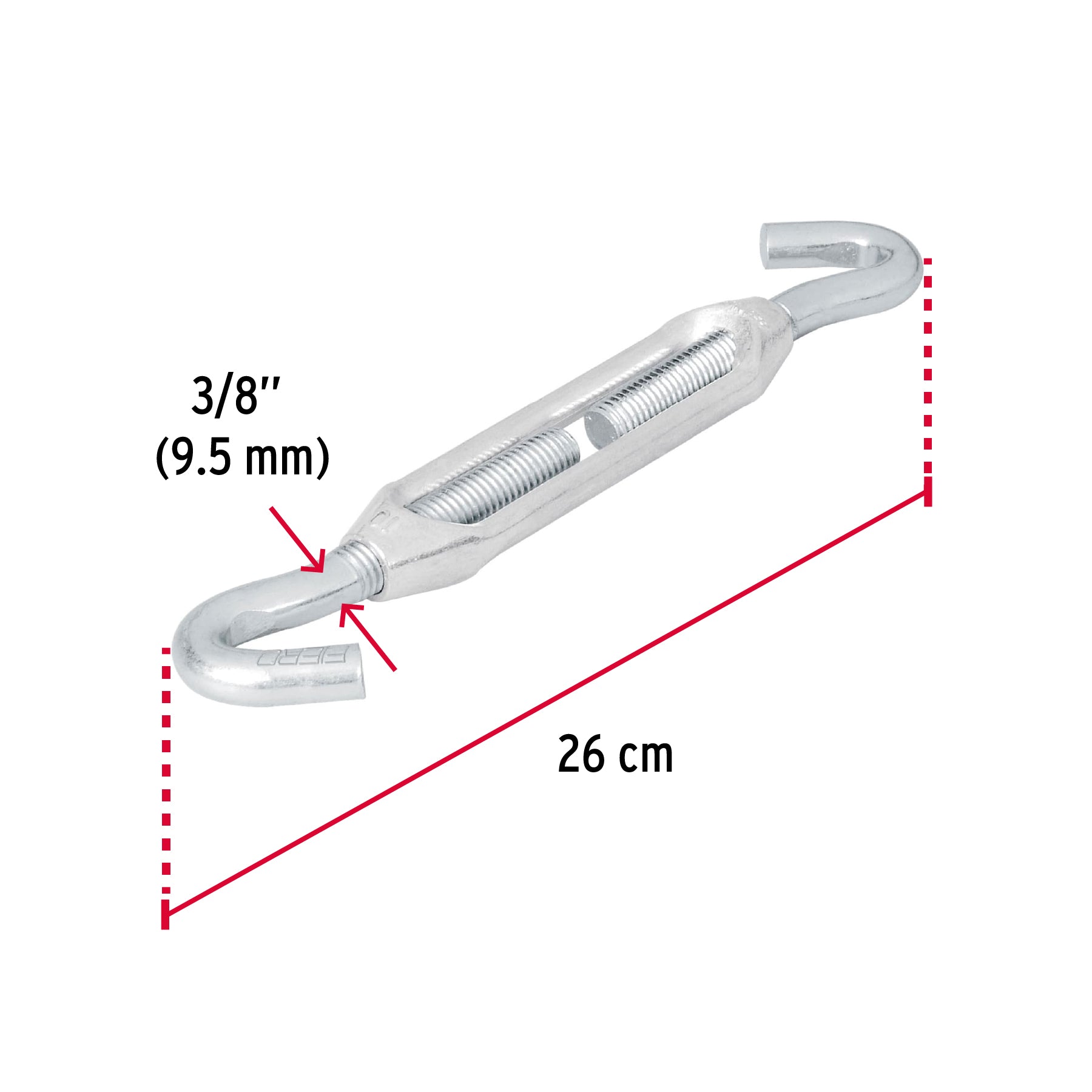 Tensor zinc 3/8' gancho-gancho, Fiero TEN-3/8G 44063 MM00