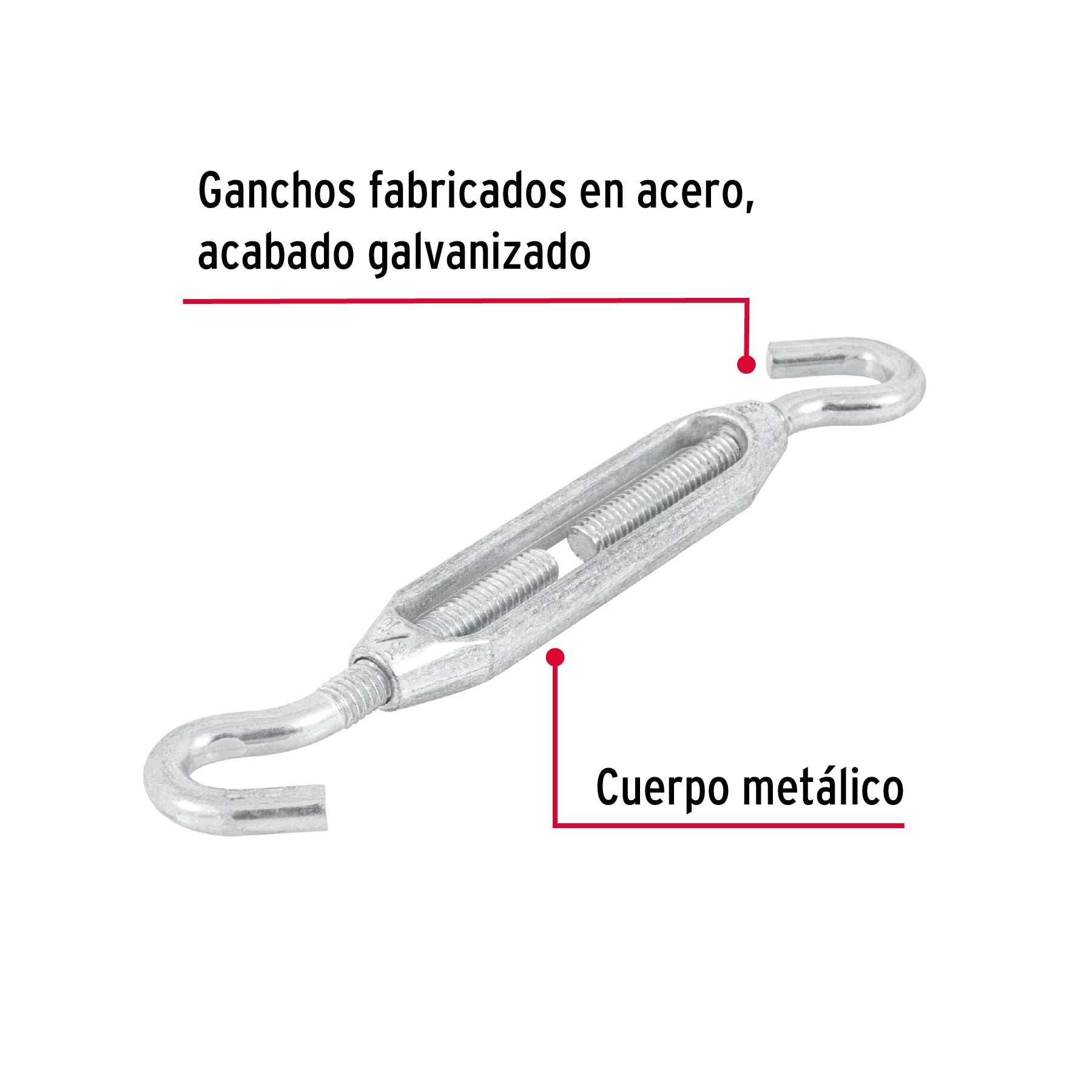 Tensor zinc 5/16' gancho-gancho, Fiero TEN-5/16G 44062 MM00