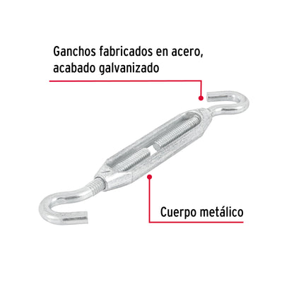 Tensor zinc 5/16' gancho-gancho, Fiero TEN-5/16G 44062 MM00