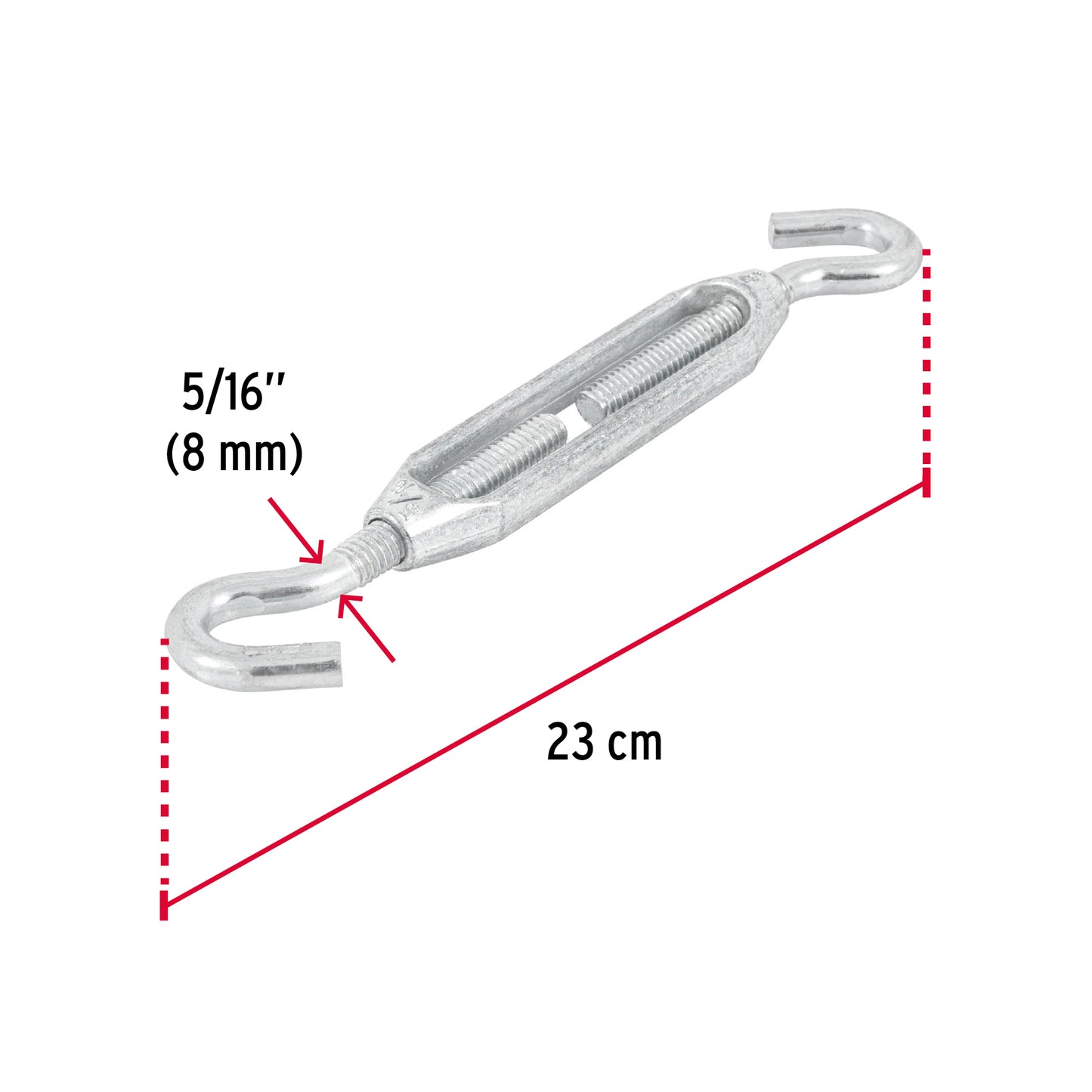 Tensor zinc 5/16' gancho-gancho, Fiero TEN-5/16G 44062 MM00