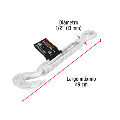 Tensor forjado 1/2' gancho-argolla, Fiero TENF-1/2 44067 MM00